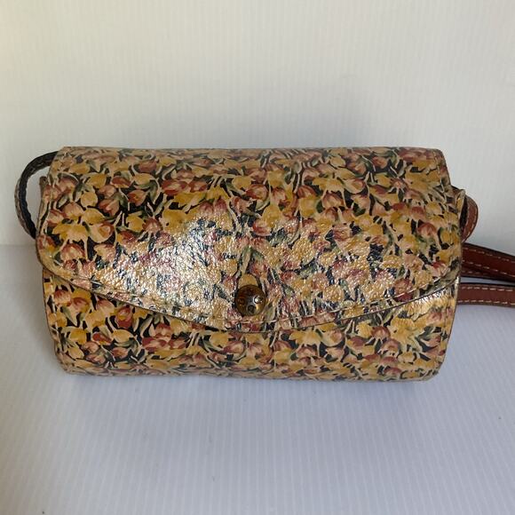 Patricia Nash Leather Floral Crossbody Bag Vintage Style Cylinder Barrel Purse - Picture 1 of 11